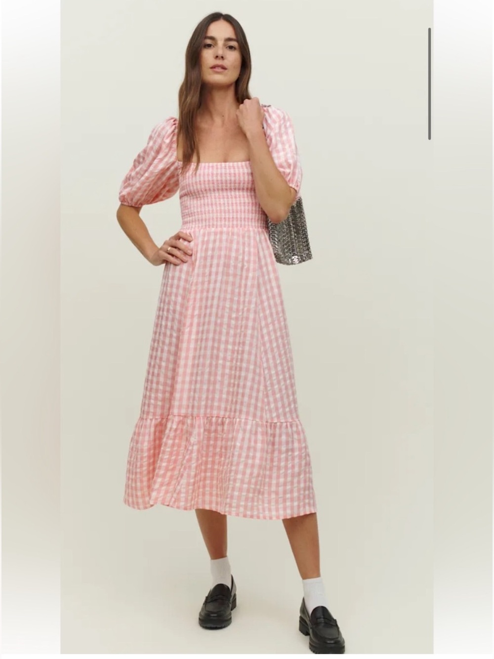 Reformation Rupert Dress in Pink Checkered - Picture 1 of 7